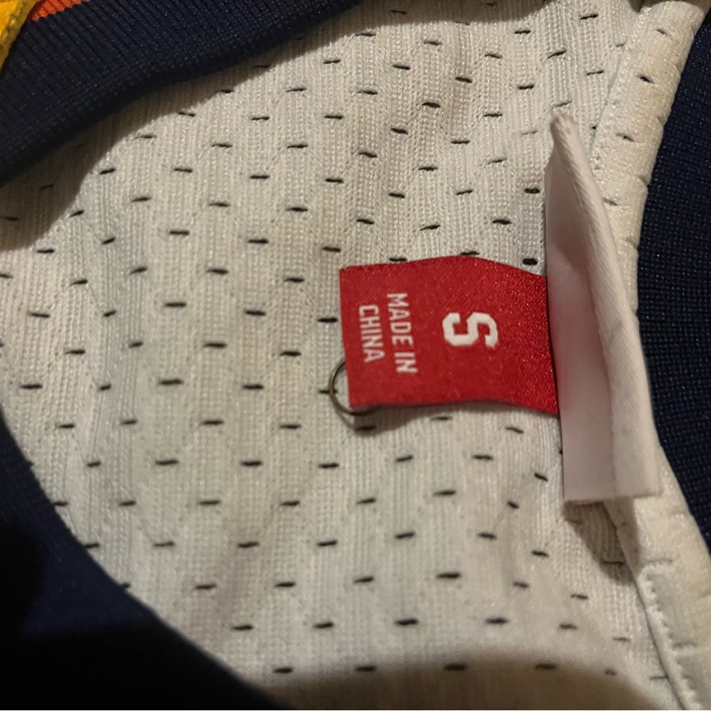 Mitchell & Ness White Jersey with Orange and Blue Stripes - Picture 6 of 6
